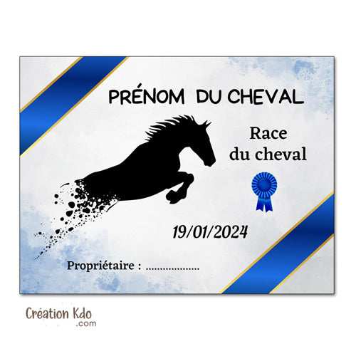 plaque de box cheval personnalisé panneau écurie nom chevaux poney sellerie concours saut d'obstacles