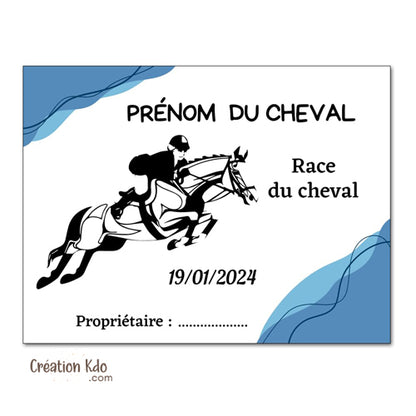 plaque de box cheval personnalisée panneau écurie nom chevaux 