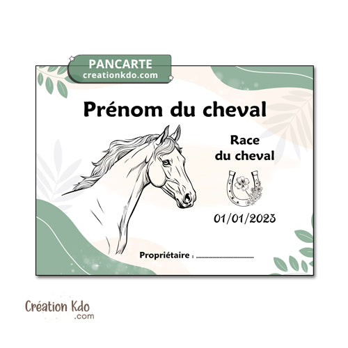 plaque de box cheval personnalisée panneau écurie chevaux race naissance nom pancarte en aluminium 