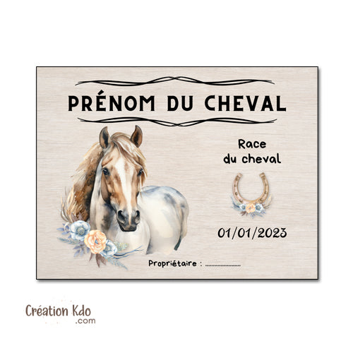 plaque de box cheval personnalisé panneau equestre