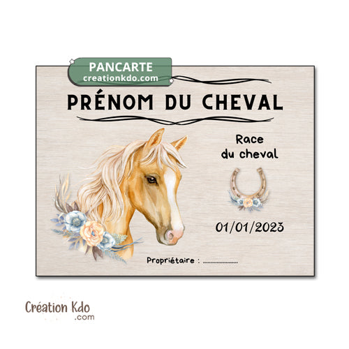plaque de box cheval personnalisée