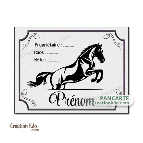 Plaque de box personnalisée nom chevaux panneau cheval pancarte aluminium