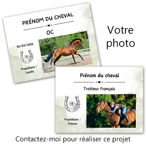 plaque de box cheval personnalisée photo texte panneau écurie nom chevaux poney sellerie 