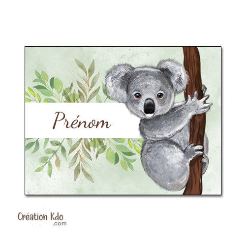 plaque de porte chambre koala motif enfant ou bébé panneau déco