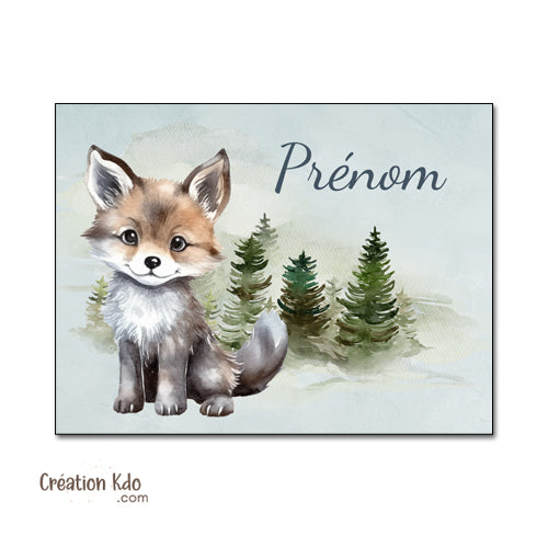 plaque de porte renard chambre enfant ou bébé panneau déco