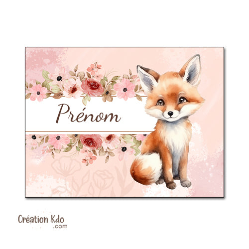 plaque renard pour porte chambre enfant ou bébé panneau déco