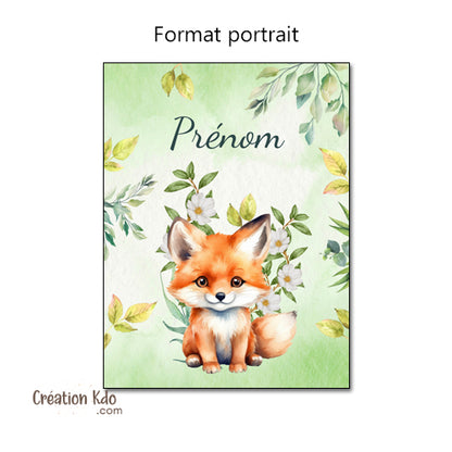 plaque de porte chambre enfant ou bébé panneau déco renard