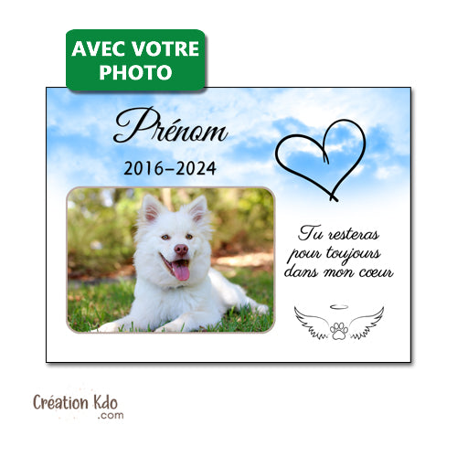plaque métal animal funéraire souvenirs hommage
