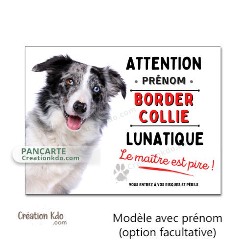 panneau border collie attention au chien portail plaque je monte la garde pancarte photo personnalisée