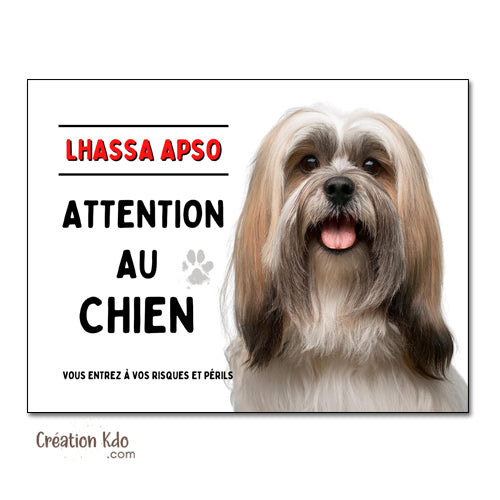 panneau chien lhassa apso plaque monte la garde