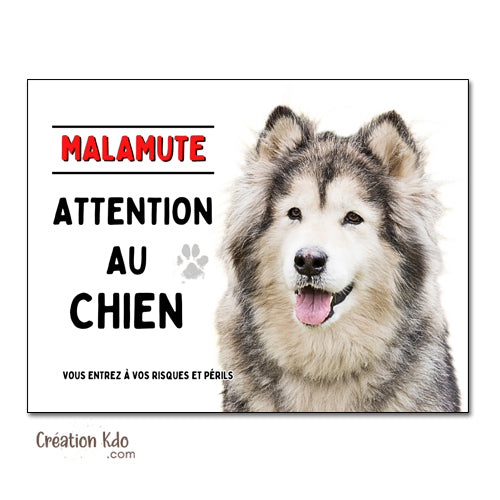 plaque malamute attention au chien panneau je monte la garde pancarte