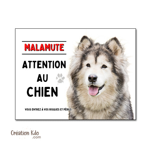 plaque malamute attention au chien panneau je monte la garde pancarte