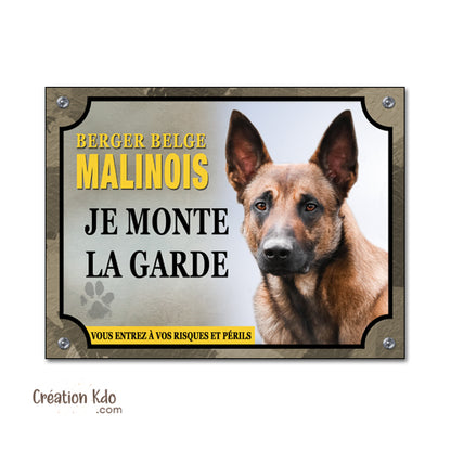 panneau malinois attention au chien berger belge plaque portail je monte la garde