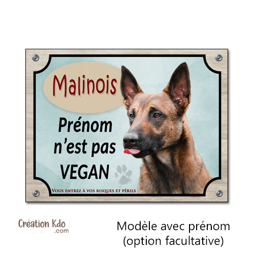 panneau malinois attention au chien berger belge plaque portail je monte la garde pancarte personnalisée