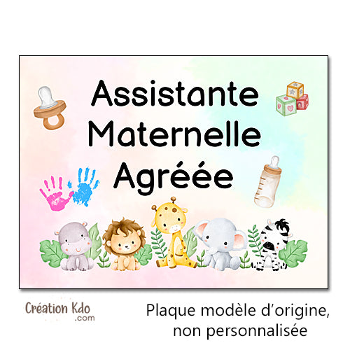 panneau assistante maternelle plaque nounou nourrice métier pancarte personnalisée texte