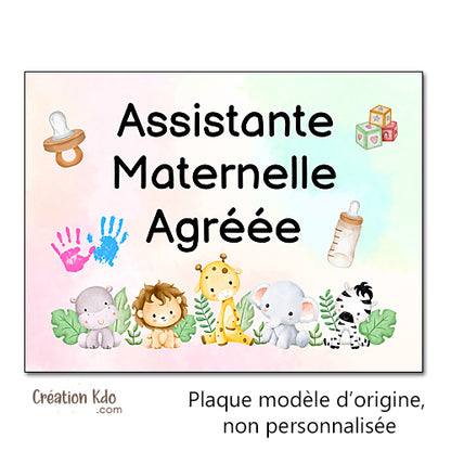 panneau assistante maternelle plaque nounou nourrice métier pancarte personnalisée texte