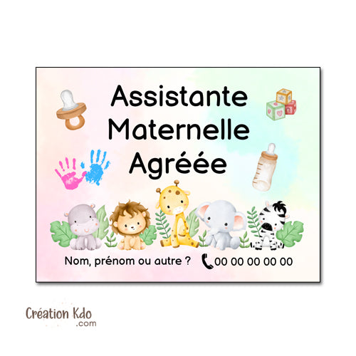 panneau assistante maternelle plaque nounou nourrice métier pancarte personnalisée texte