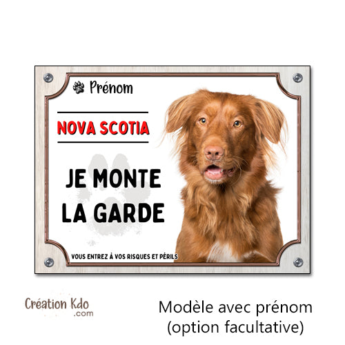 plaque nova scotia attention au chien panneau portail je monte la garde