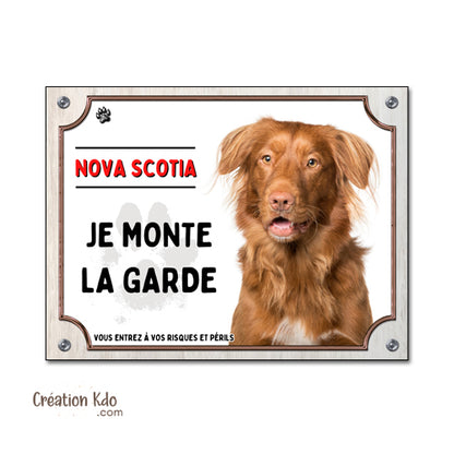 plaque nova scotia attention au chien panneau portail je monte la garde