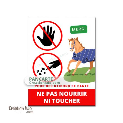 panneau cheval ne pas nourrir ni toucher plaque ne pas donner à manger aux animaux pancarte box