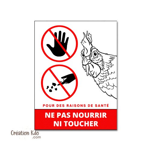 panneau ne pas nourrir plaque ne pas donner à manger aux animaux poules oiseaux pancarte