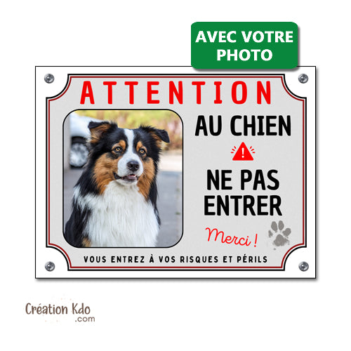 plaque attention au chien photo personnalisé ne pas entrer panneau portail monte la garde