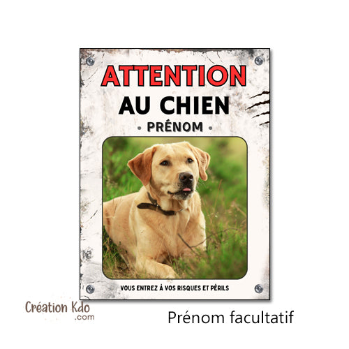 plaque attention au chien portail