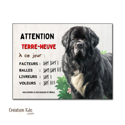 Plaque Chien Humour "À ce jour" | Panneau Portail Facteurs/Livreurs