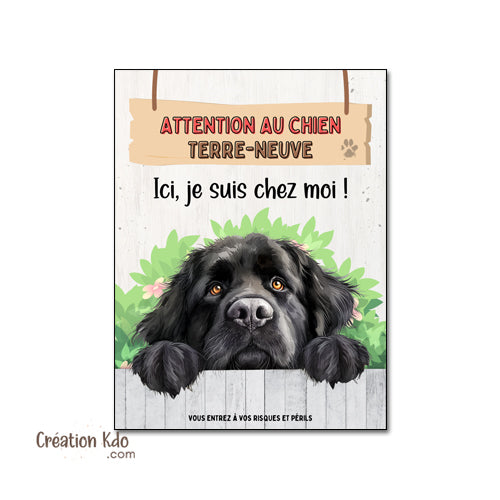 plaque terre neuve attention au chien panneau portail je monte la garde