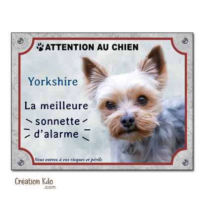 plaque yorkshire humour panneau je monte la garde pancarte chien personnalisée