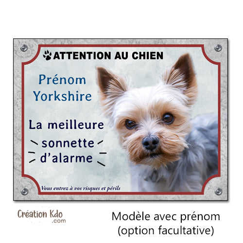 plaque yorkshire humour panneau je monte la garde pancarte chien alarme