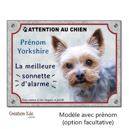 plaque yorkshire humour panneau je monte la garde pancarte chien alarme