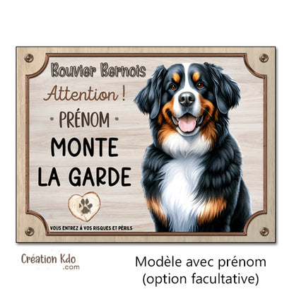 panneau bouvier bernois attention au chien plaque je monte la garde pancarte