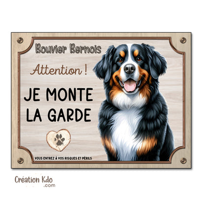 panneau bouvier bernois attention au chien plaque je monte la garde pancarte