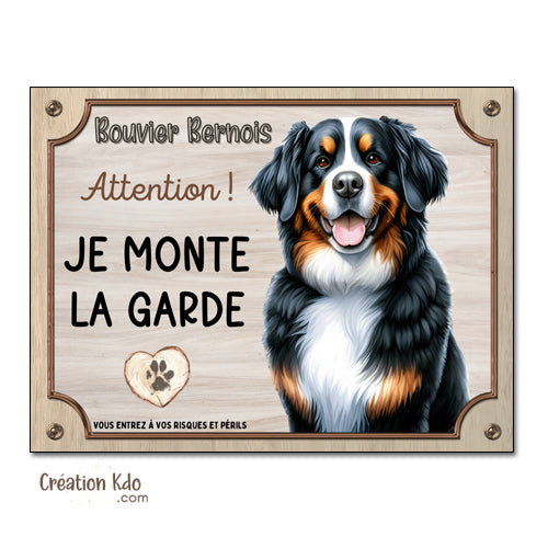 panneau bouvier bernois attention au chien plaque je monte la garde pancarte