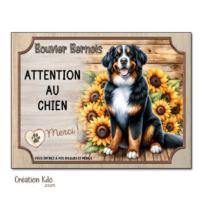 panneau bouvier bernois attention au chien merci plaque je monte la garde pancarte