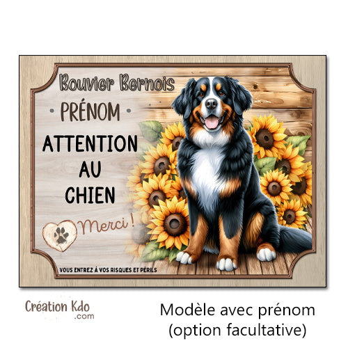 panneau bouvier bernois attention au chien merci plaque je monte la garde pancarte