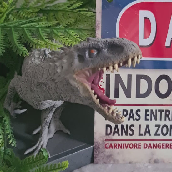 plaque de dinosaure indominus rex panneau jurassic world