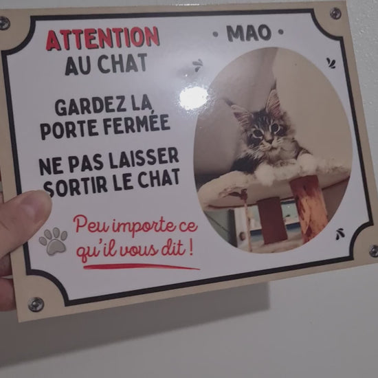 plaque chat humour avec photo