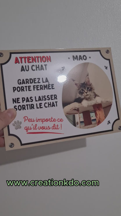 plaque chat humour avec photo