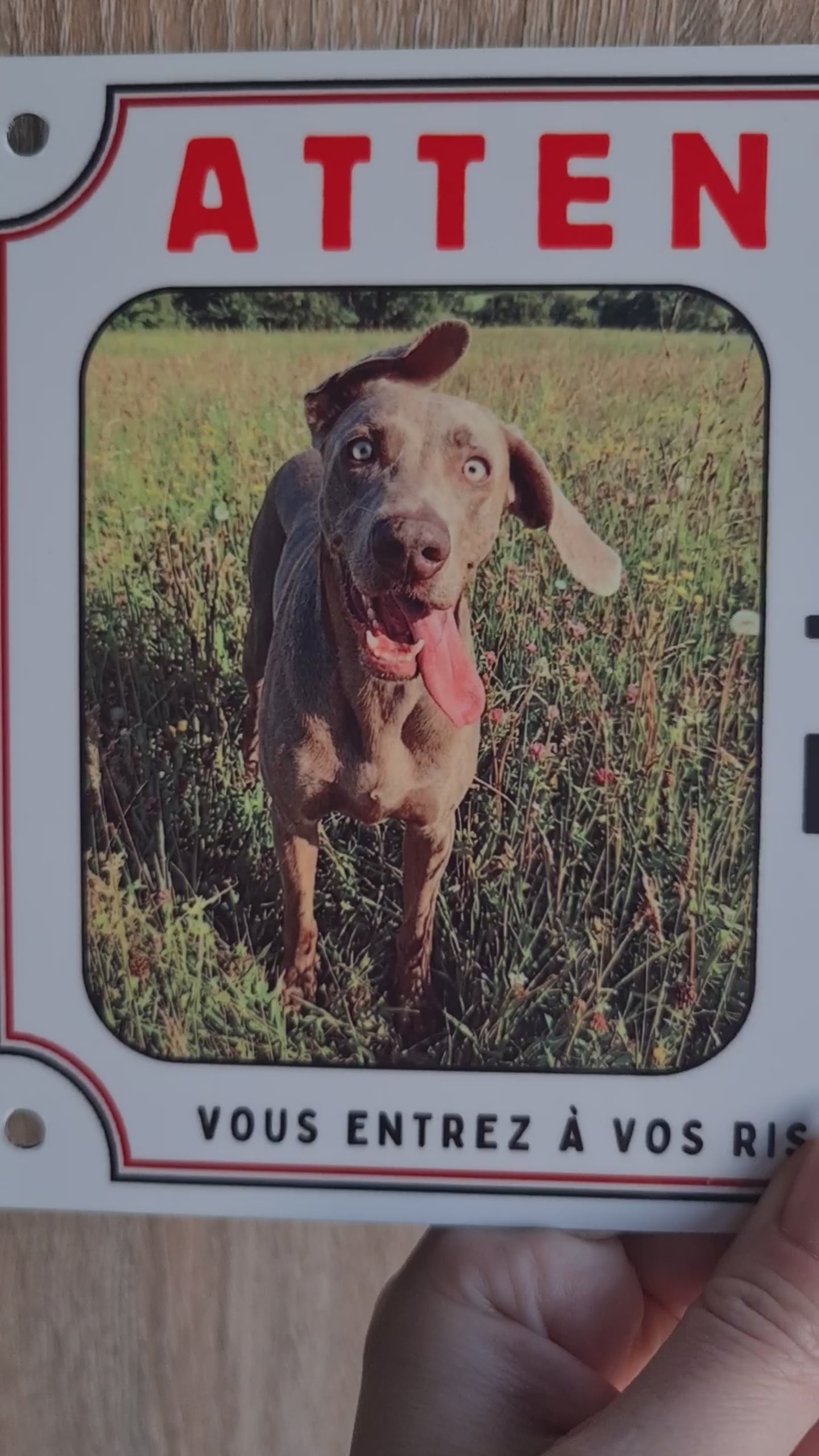 plaque personnalisée attention au chien je monte la garde panneau portail photo