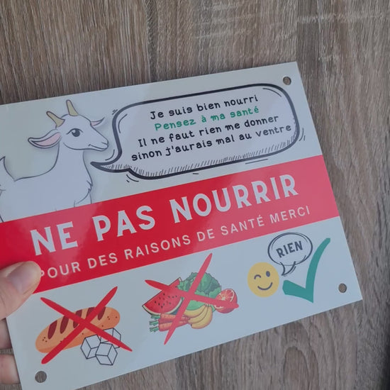 plaque ne pas nourrir chèvre