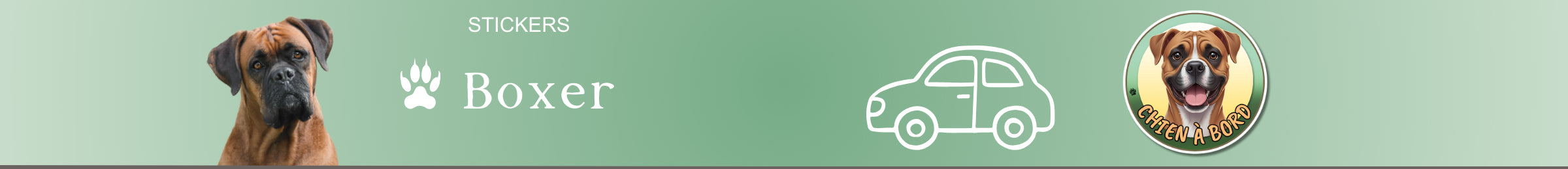 stickers boxer chien à bord autocollant pour voiture rond auto vinyle personnalisé
