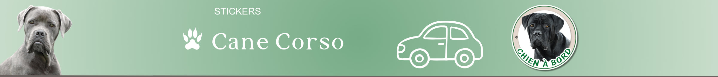 stickers cane corso chien à bord autocollant pour voiture rond auto vinyle personnalisé