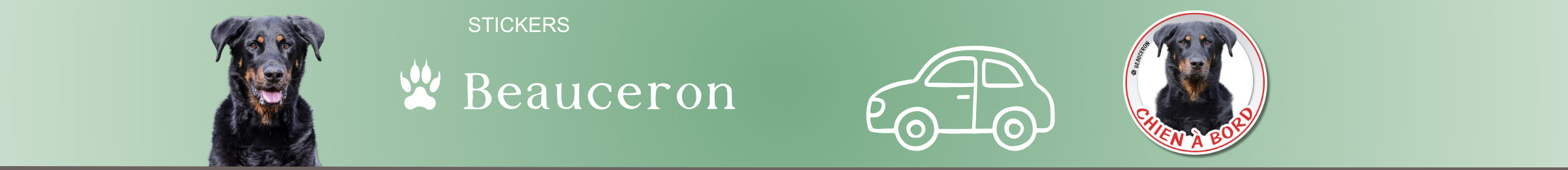 stickers chien à bord beauceron autocollant pour voiture rond auto vinyle