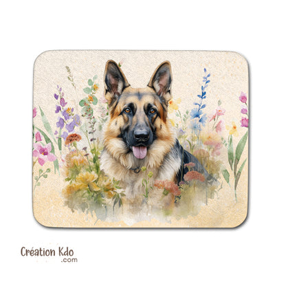 tapis de souris bleu motif chien berger allemand pc gamer