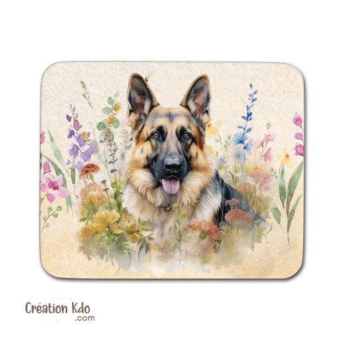 tapis de souris bleu motif chien berger allemand pc gamer
