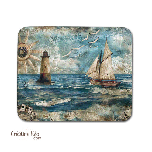 tapis de souris bateau maritime voilier vintage