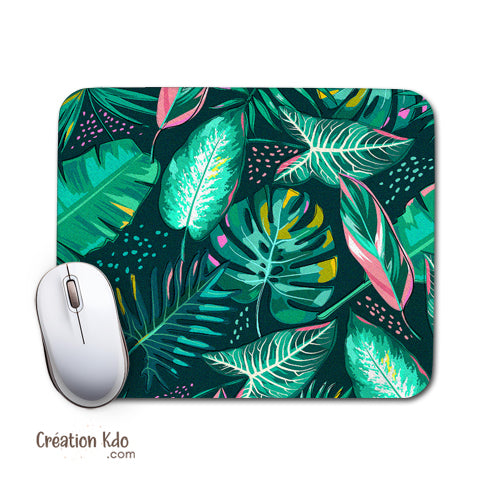 tapis de souris feuille verte zen jungle