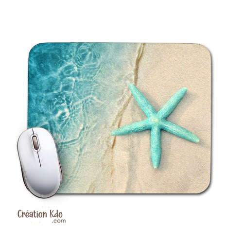 tapis de souris vacances plage étoile de mer sable